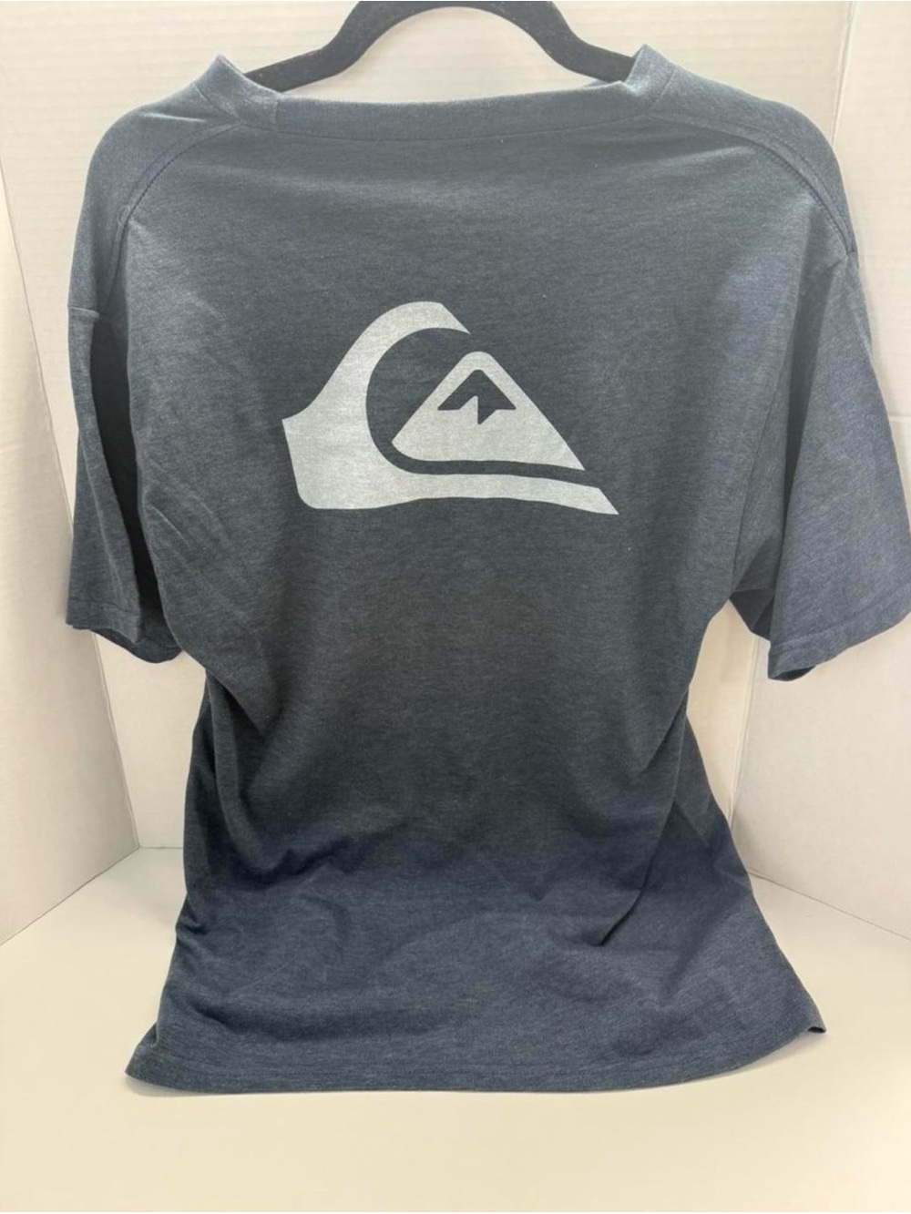 Quiksilver Men's Heather Charcoal Tee with White Logo